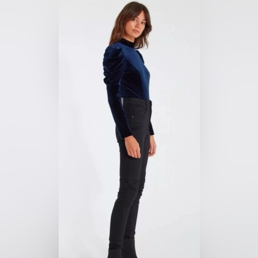 MISA Los Angeles Long Sleeve Velvet Bodysuit, Size XS